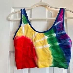 Cacique Lane Bryant Pride Tie Dye Rainbow Sports Bralette Plus Size 22/24